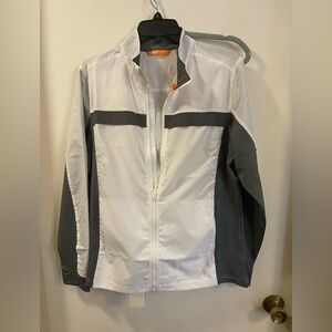 Cutter & Buck White and Gray Zip-Up sports jacket